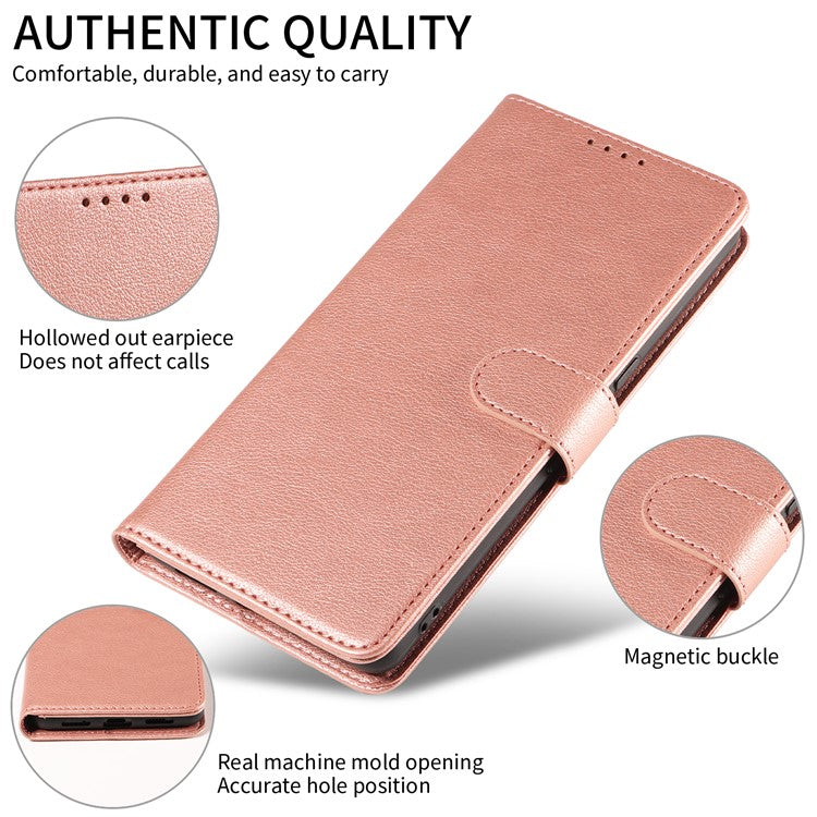 For Google Pixel 7 Pro 5G Leather Case Litchi Texture RFID Blocking Wallet Stand Phone Cover - Rose Gold