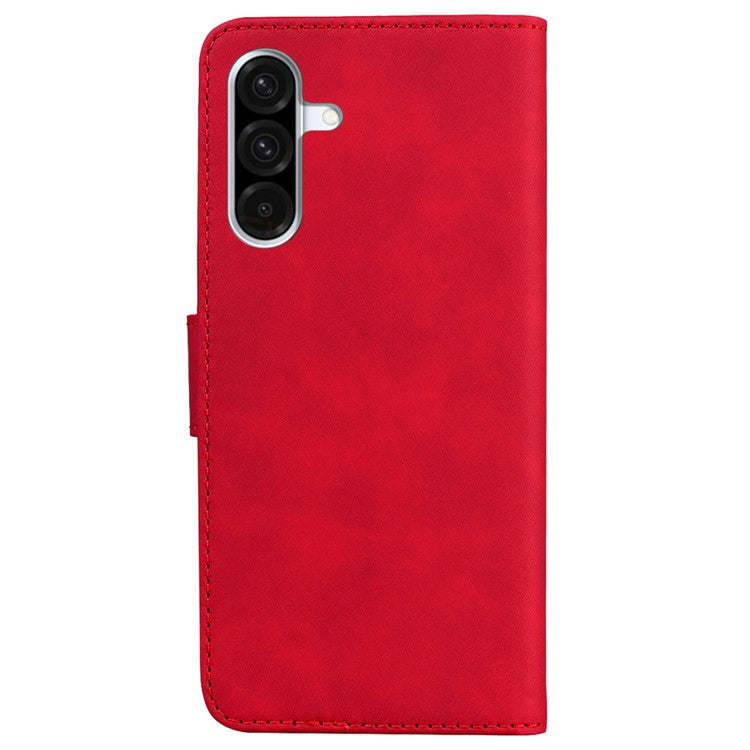 For Samsung Galaxy A26 5G Stand Case PU Leather Phone Cover Butterfly Printed - Red