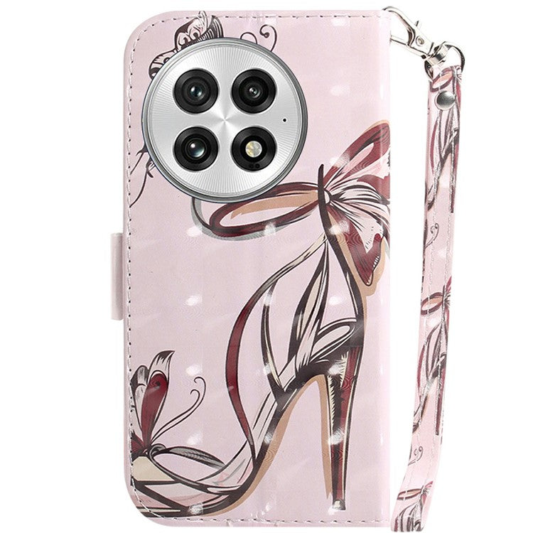 For OnePlus 13 Case Pattern Printing Leather Wallet Phone Cover - Butterfly High Heels