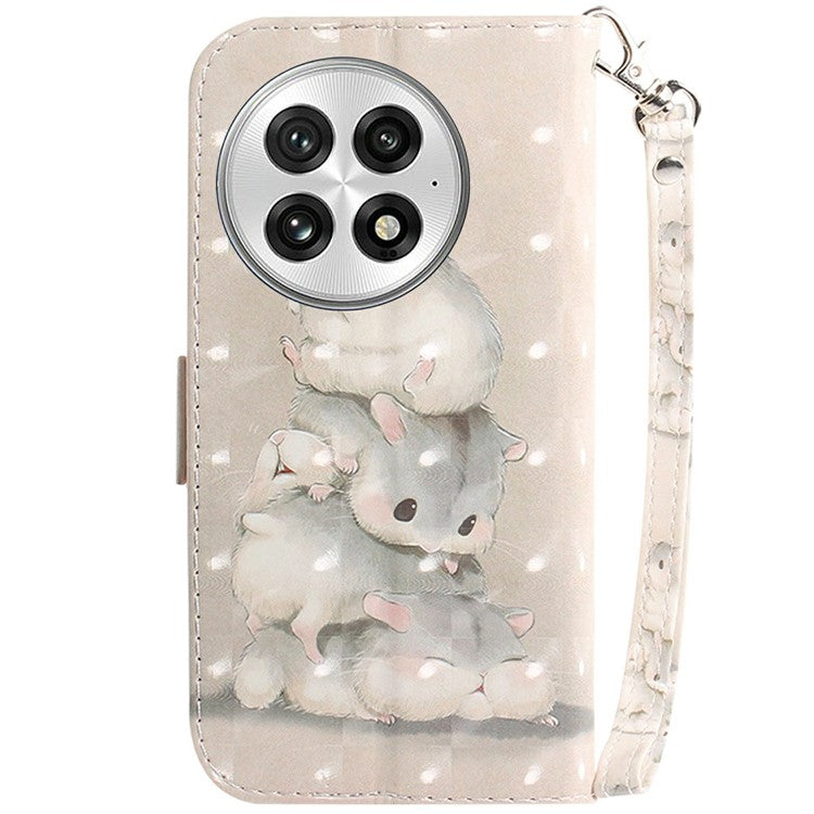 For OnePlus 13 Case Pattern Printing Leather Wallet Phone Cover - Stacking Squirrels