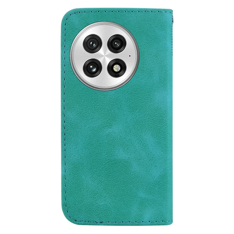 For OnePlus 13 Stand Case 7-Shaped Pattern Imprint Leather Phone Cover - Green