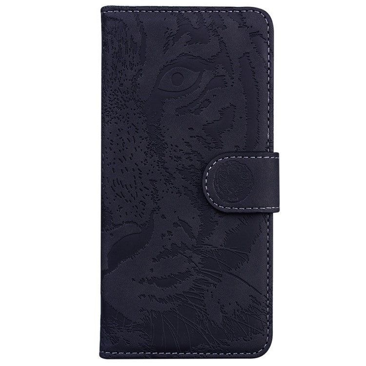 For OnePlus 13 Case Tiger Imprint Leather Wallet Phone Cover - Black