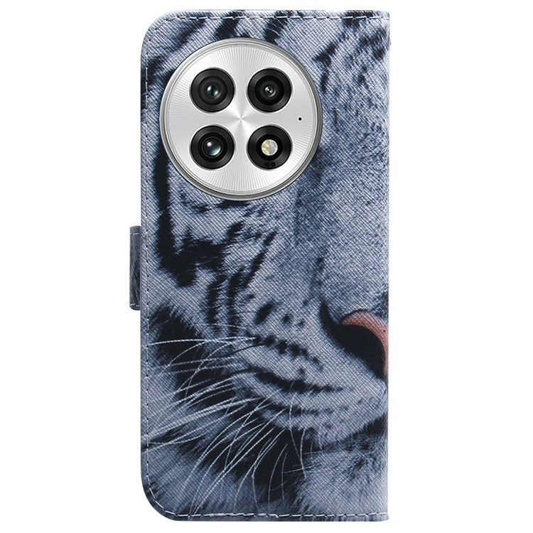 For OnePlus 13 Wallet Case Pattern Print Leather Phone Cover - Tiger