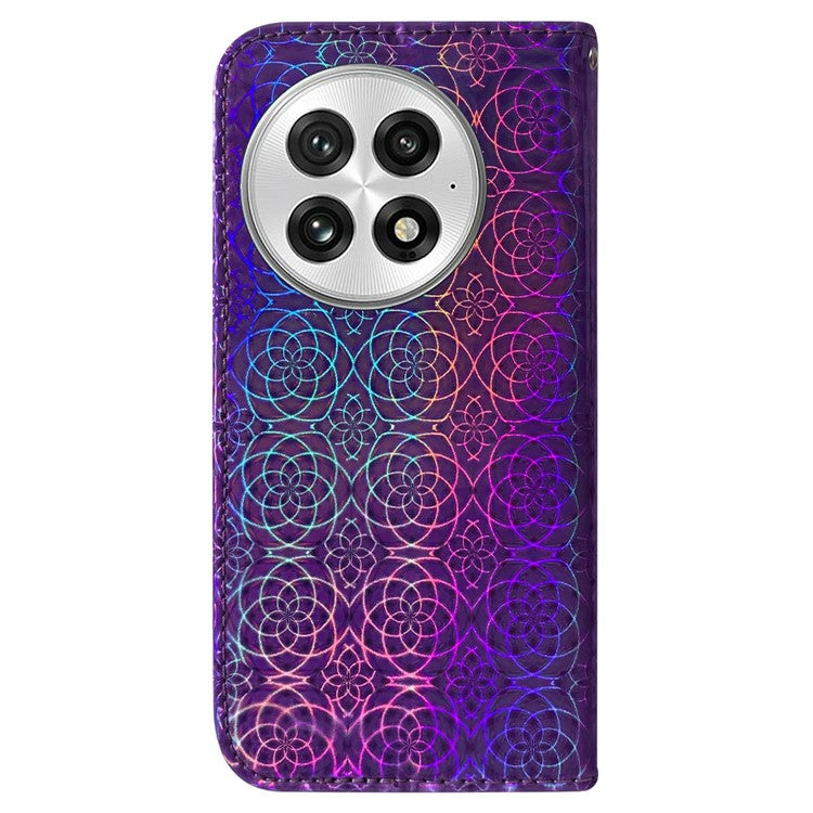 For OnePlus 13 Stand Case Dazzling Flower Leather Phone Cover - Purple