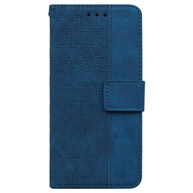 For OnePlus 13 Case Geometry Pattern Leather Wallet Phone Cover - Blue