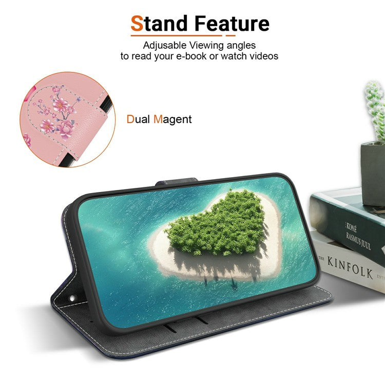 For OnePlus 13 Wallet Phone Case Anti-Drop Leather Flip Cover Pattern Printing - Sakura