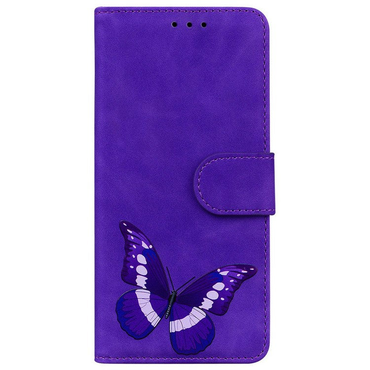 For OnePlus 13 Stand Case PU Leather Phone Cover Butterfly Printed - Purple
