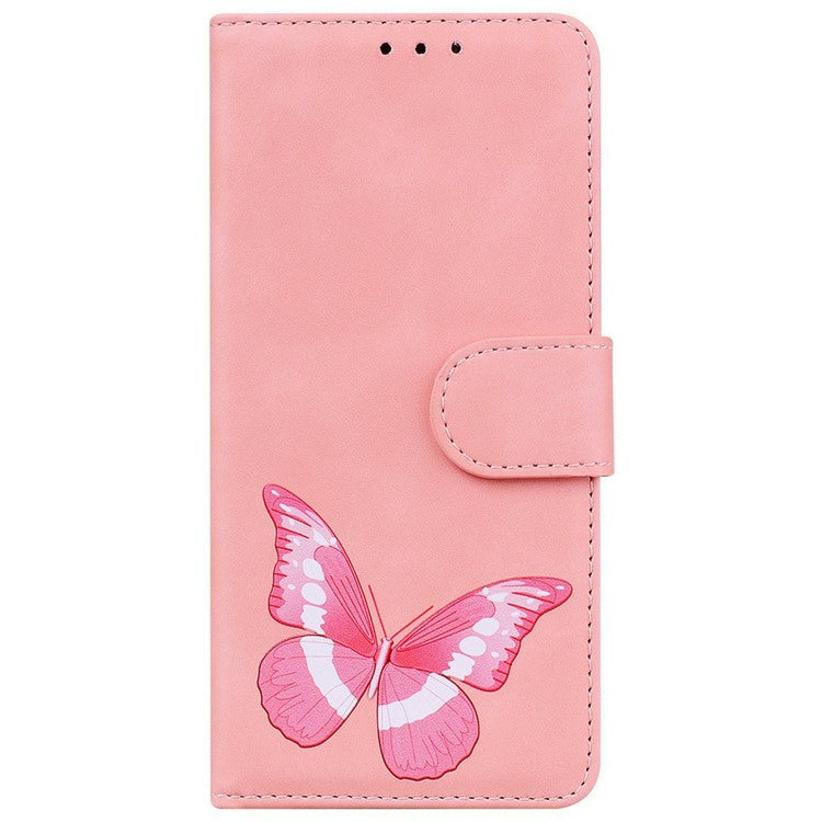 For OnePlus 13 Stand Case PU Leather Phone Cover Butterfly Printed - Pink