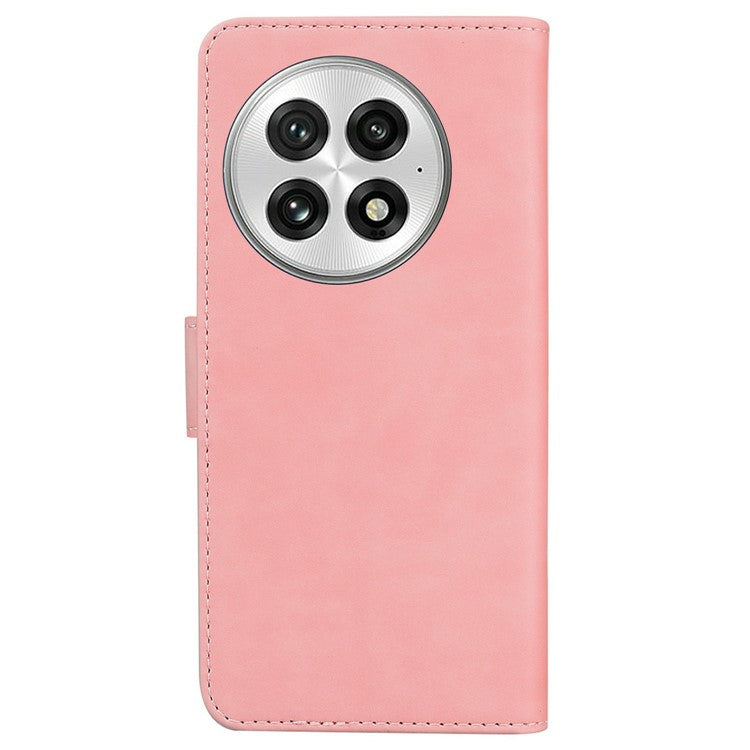 For OnePlus 13 Stand Case PU Leather Phone Cover Butterfly Printed - Pink