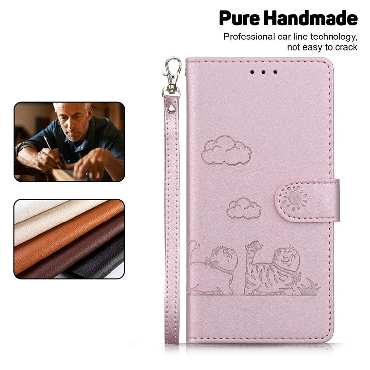 For OnePlus 13 Case RFID Blocking Kitten Pattern TPU+PU Leather Phone Cover - Pink