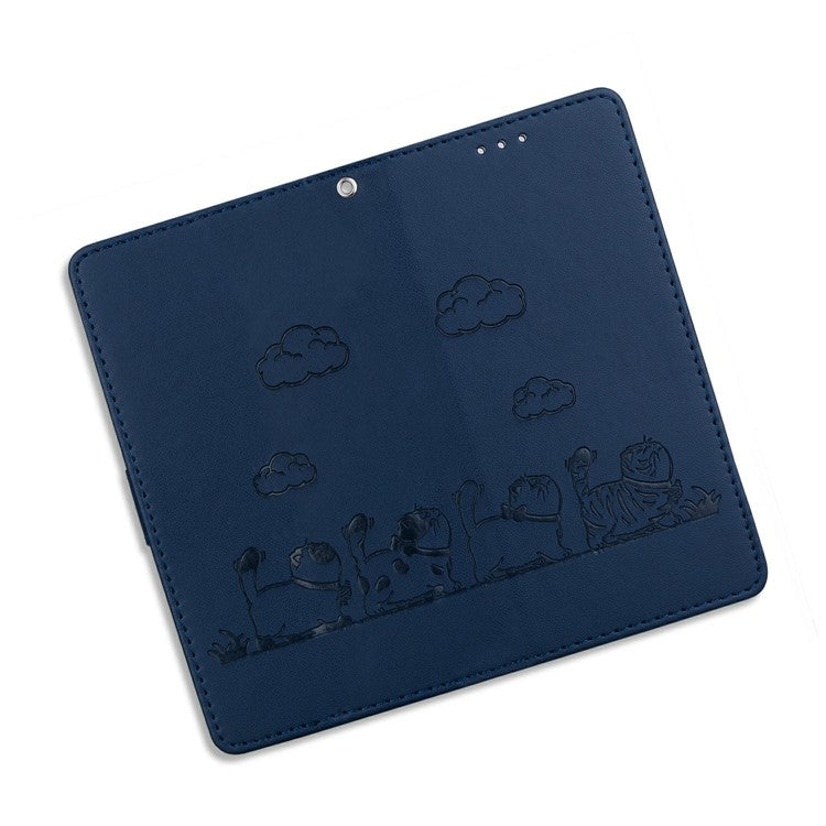 For OnePlus 13 Case RFID Blocking Kitten Pattern TPU+PU Leather Phone Cover - Blue