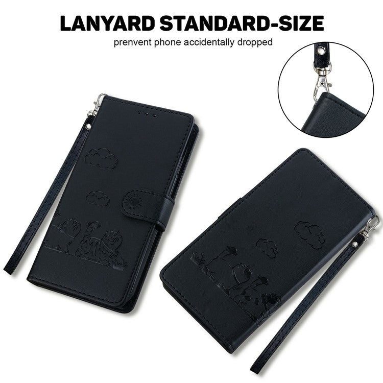 For OnePlus 13 Case RFID Blocking Kitten Pattern TPU+PU Leather Phone Cover - Black