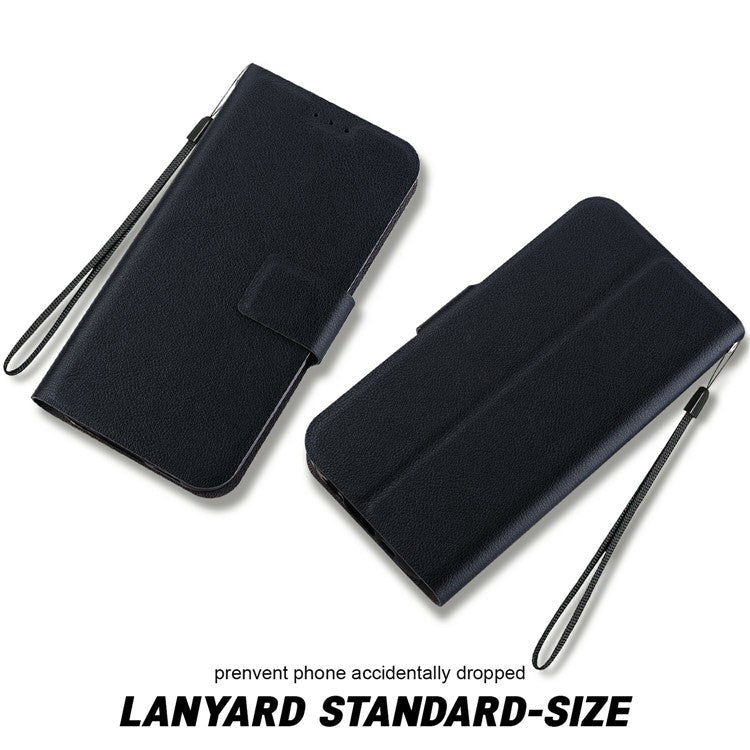 For OnePlus 13 Case Ultra-Thin PU Leather + TPU Phone Cover with Card Slot - Black