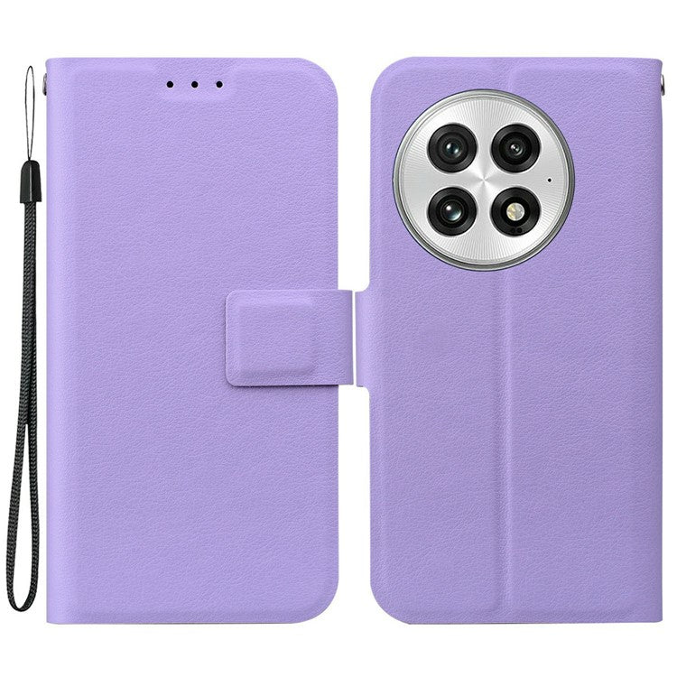 For OnePlus 13 Case Ultra-Thin PU Leather + TPU Phone Cover with Card Slot - Purple