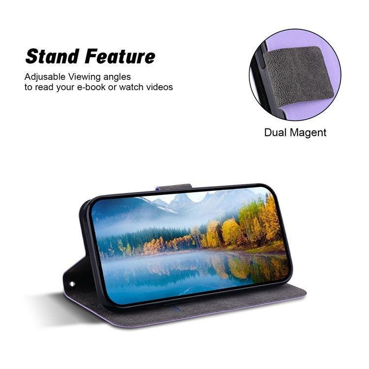 For OnePlus 13 Case Ultra-Thin PU Leather + TPU Phone Cover with Card Slot - Purple