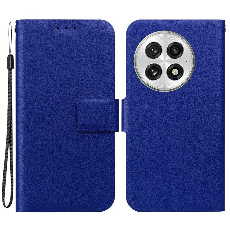 For OnePlus 13 Case Ultra-Thin PU Leather + TPU Phone Cover with Card Slot - Blue