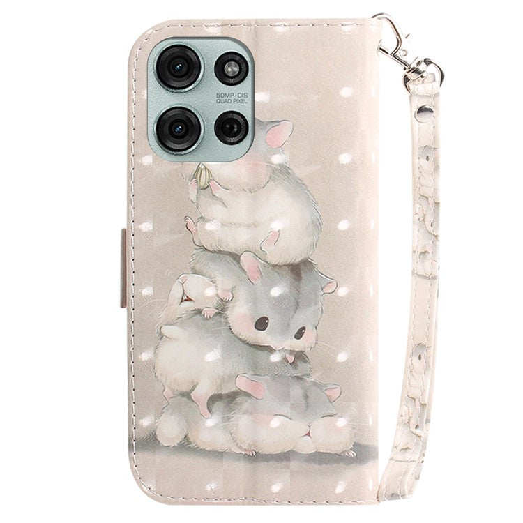 For Motorola Moto G75 5G Case Pattern Printing Leather Wallet Phone Cover - Stacking Squirrels