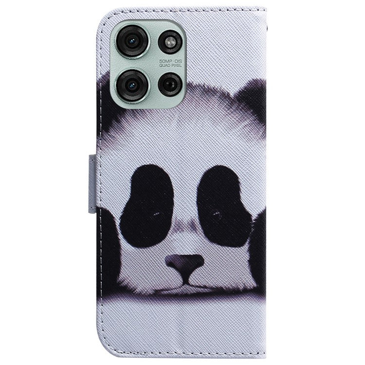 For Motorola Moto G75 5G Wallet Case Pattern Print Leather Phone Cover - Panda