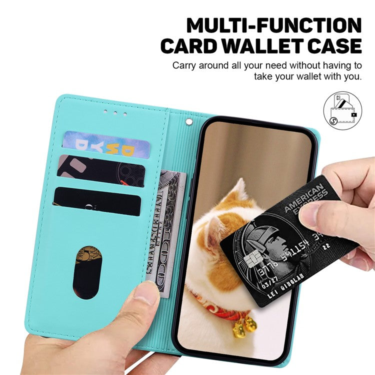 For Motorola Moto G75 5G Case RFID Blocking Kitten Pattern TPU+PU Leather Phone Cover - Green