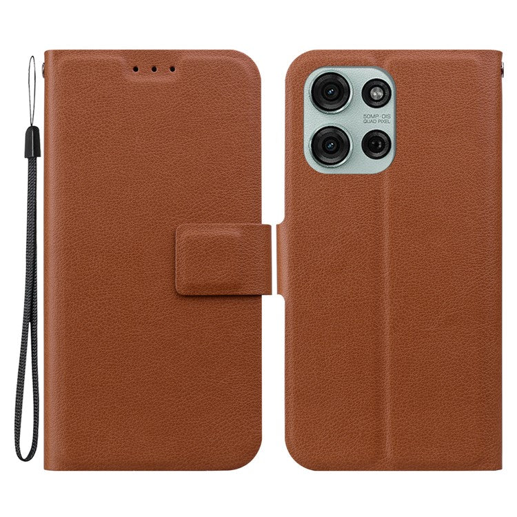 For Motorola Moto G75 5G Case Ultra-Thin PU Leather + TPU Phone Cover with Card Slot - Brown