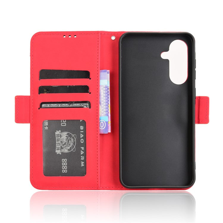 For Samsung Galaxy A56 5G Leather Case Phone Wallet Cover with Multiple Card Slots - Red