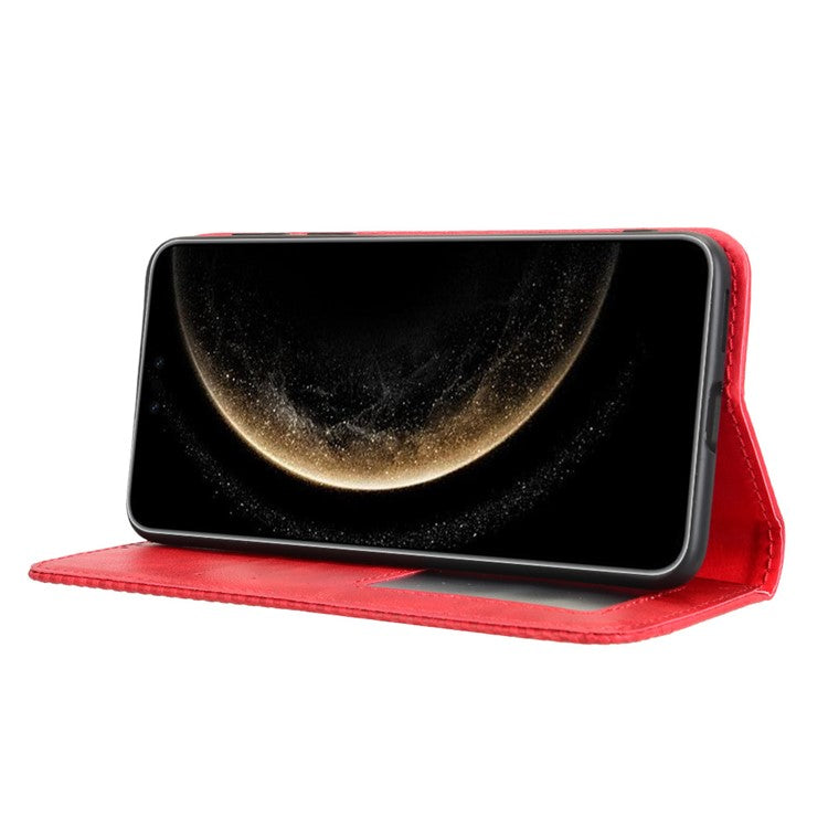 For Huawei Mate 70 Pro+ / 70 Pro Leather Case Wallet Stand Retro Texture Phone Cover - Red