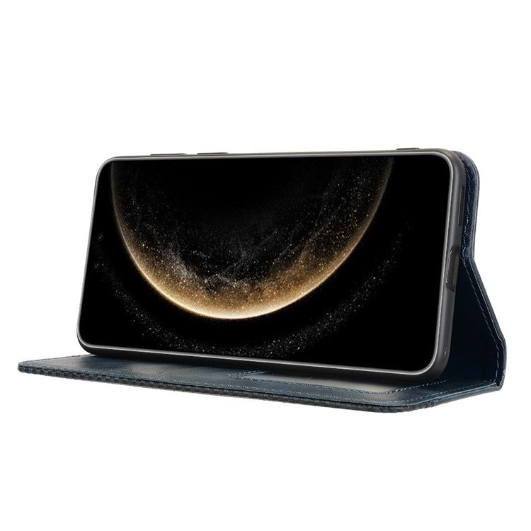 For Huawei Mate 70 Pro+ / 70 Pro Leather Case Wallet Stand Retro Texture Phone Cover - Blue