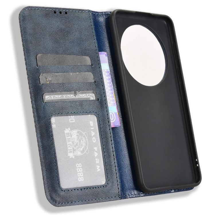 For Huawei Mate 70 Pro+ / 70 Pro Leather Case Wallet Stand Retro Texture Phone Cover - Blue