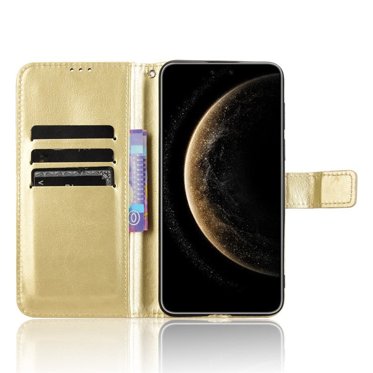 For Huawei Mate 70 Pro+ / 70 Pro Case Crazy Horse Texture PU Leather Phone Wallet Cover - Gold