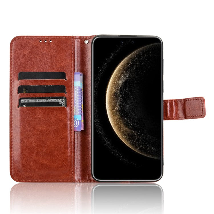 For Huawei Mate 70 Pro+ / 70 Pro Case Crazy Horse Texture PU Leather Phone Wallet Cover - Brown
