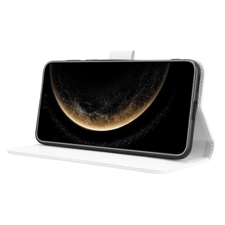 For Huawei Mate 70 Pro+ / 70 Pro Case PU Leather Diamond Texture Wallet Phone Cover - White