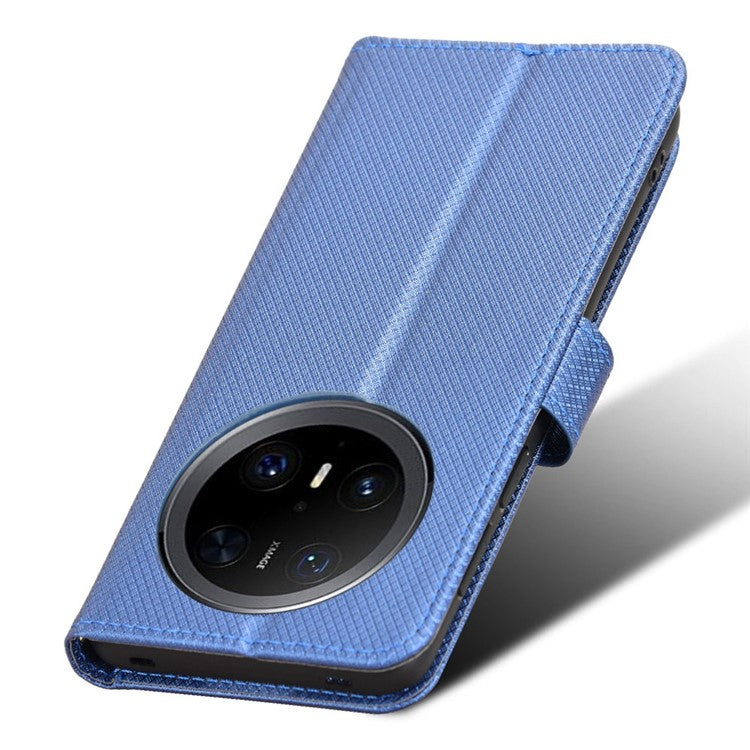 For Huawei Mate 70 Pro+ / 70 Pro Case PU Leather Diamond Texture Wallet Phone Cover - Blue