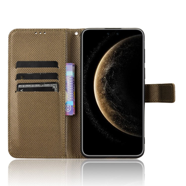 For Huawei Mate 70 Pro+ / 70 Pro Case PU Leather Diamond Texture Wallet Phone Cover - Brown