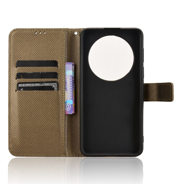 For Huawei Mate 70 Pro+ / 70 Pro Case PU Leather Diamond Texture Wallet Phone Cover - Brown