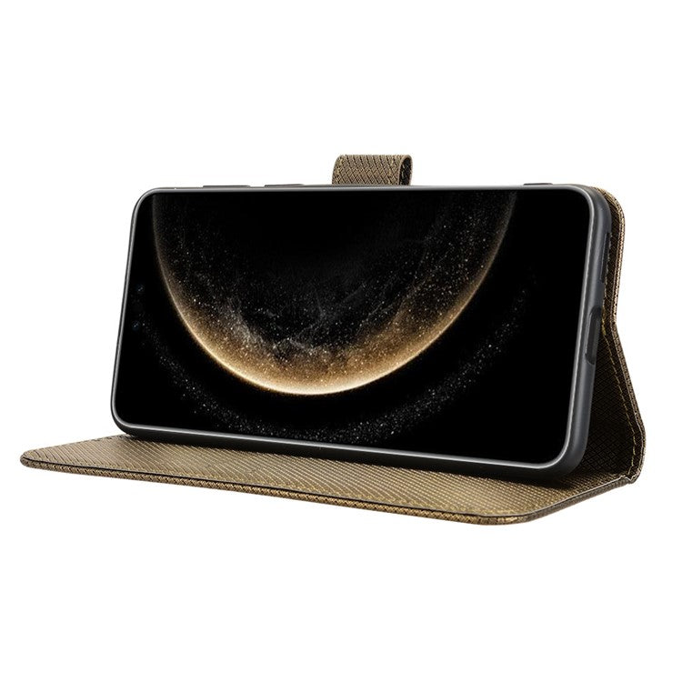 For Huawei Mate 70 Pro+ / 70 Pro Case PU Leather Diamond Texture Wallet Phone Cover - Brown