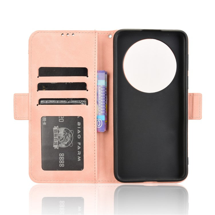For Huawei Mate 70 Leather Case Phone Wallet Cover with Multiple Card Slots - Pink