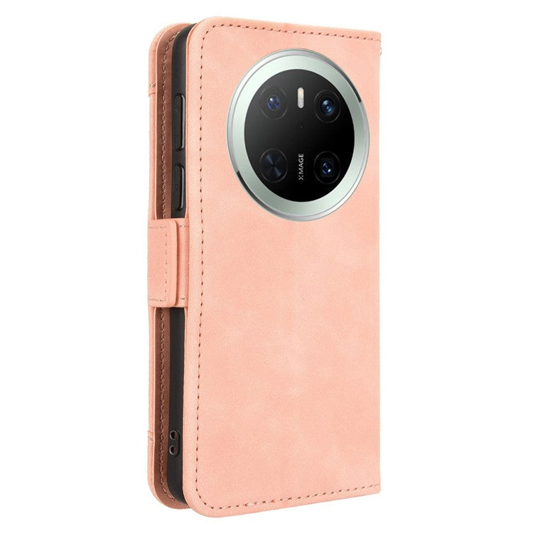 For Huawei Mate 70 Leather Case Phone Wallet Cover with Multiple Card Slots - Pink
