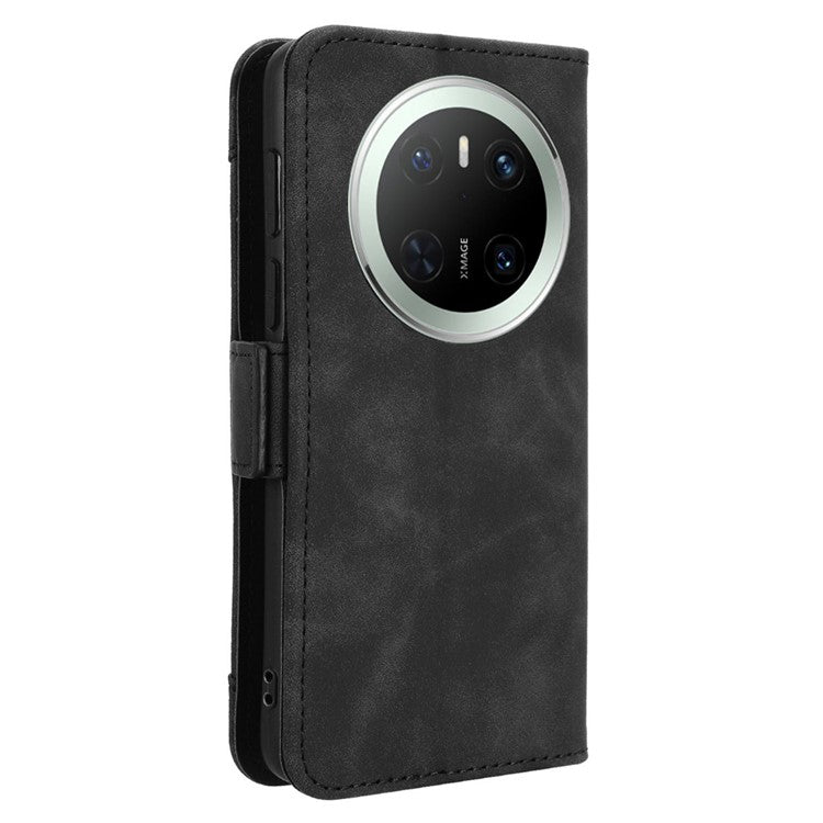 For Huawei Mate 70 Leather Case Phone Wallet Cover with Multiple Card Slots - Black