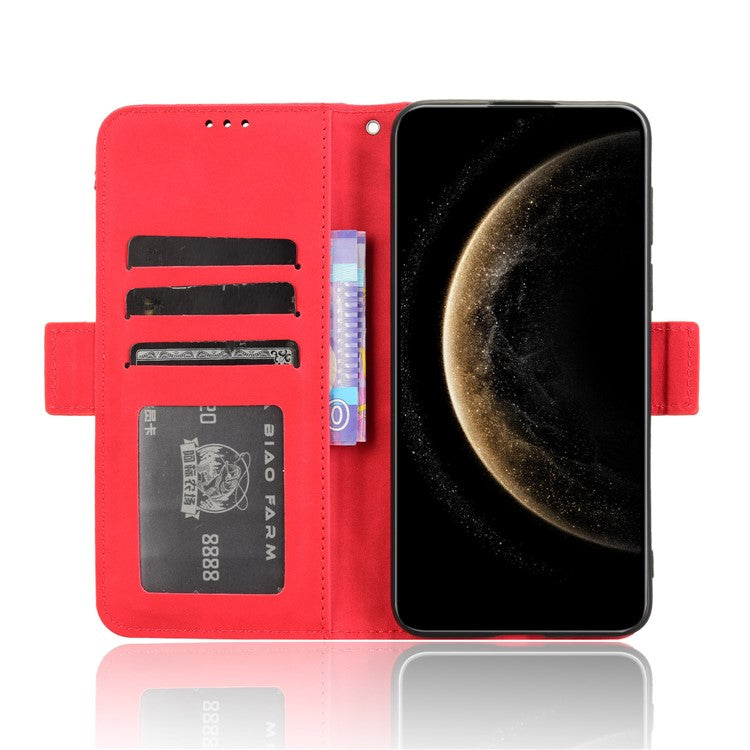 For Huawei Mate 70 Leather Case Phone Wallet Cover with Multiple Card Slots - Red