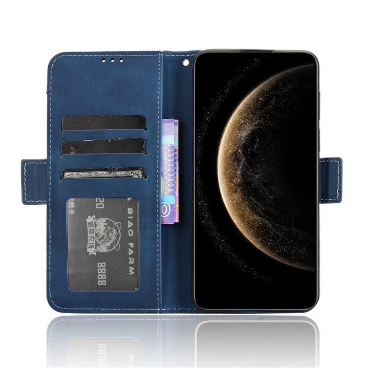 For Huawei Mate 70 Leather Case Phone Wallet Cover with Multiple Card Slots - Blue