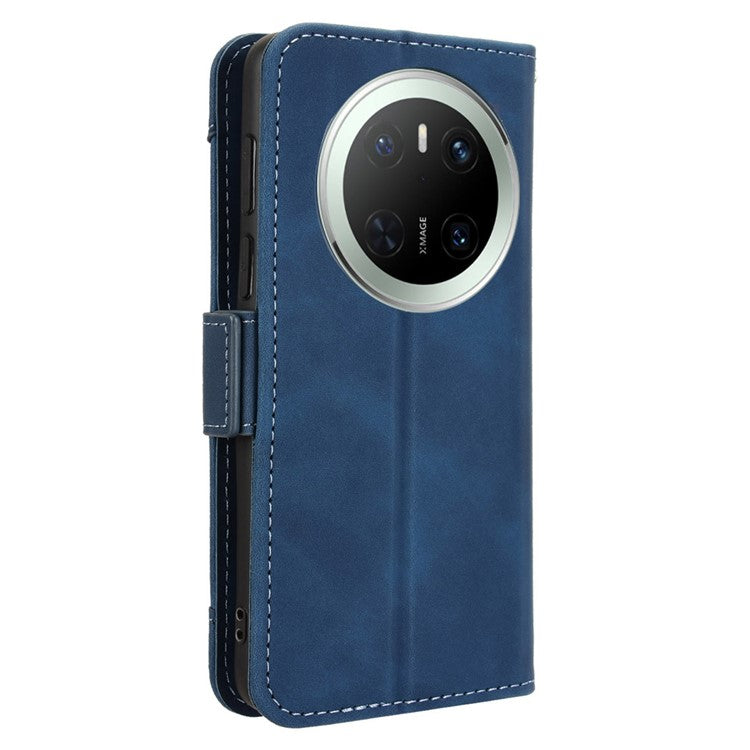 For Huawei Mate 70 Leather Case Phone Wallet Cover with Multiple Card Slots - Blue