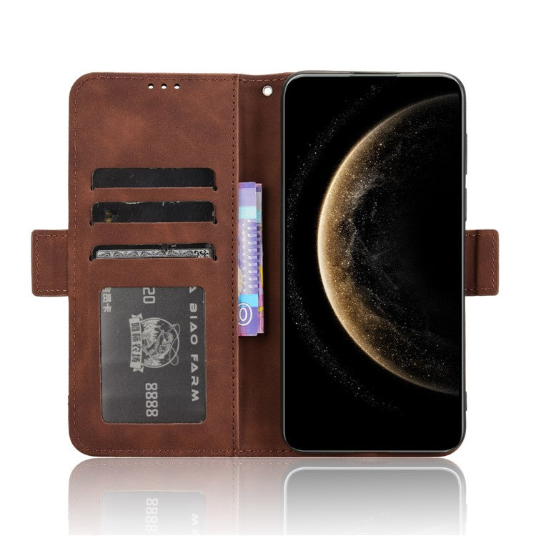 For Huawei Mate 70 Leather Case Phone Wallet Cover with Multiple Card Slots - Brown