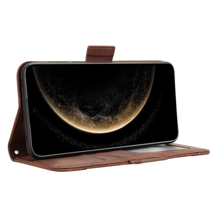 For Huawei Mate 70 Leather Case Phone Wallet Cover with Multiple Card Slots - Brown