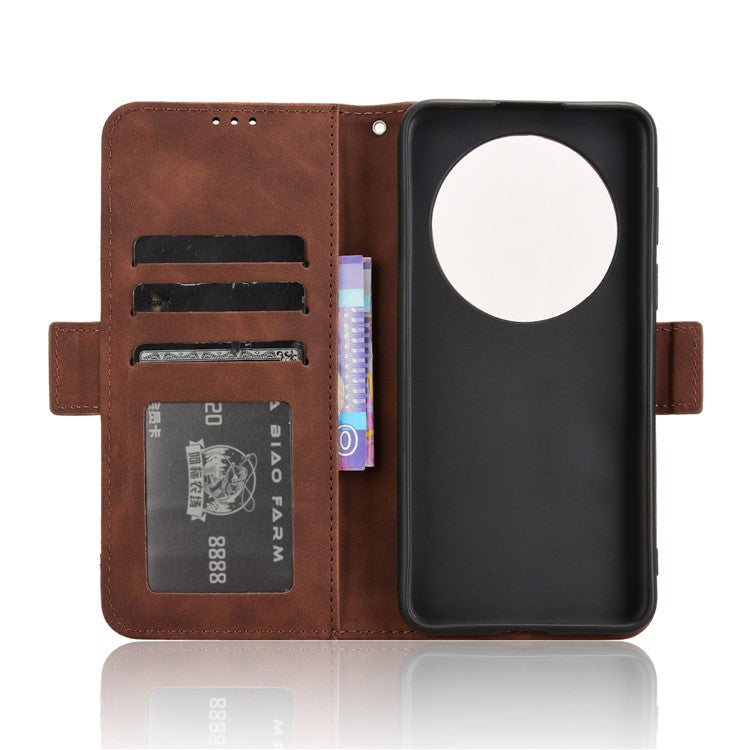 For Huawei Mate 70 Leather Case Phone Wallet Cover with Multiple Card Slots - Brown