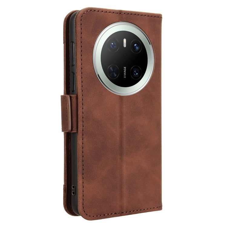 For Huawei Mate 70 Leather Case Phone Wallet Cover with Multiple Card Slots - Brown