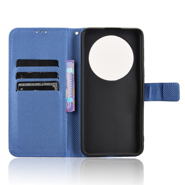 For Huawei Mate 70 Case PU Leather Diamond Texture Wallet Phone Cover - Blue