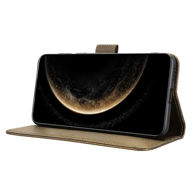 For Huawei Mate 70 Case PU Leather Diamond Texture Wallet Phone Cover - Brown