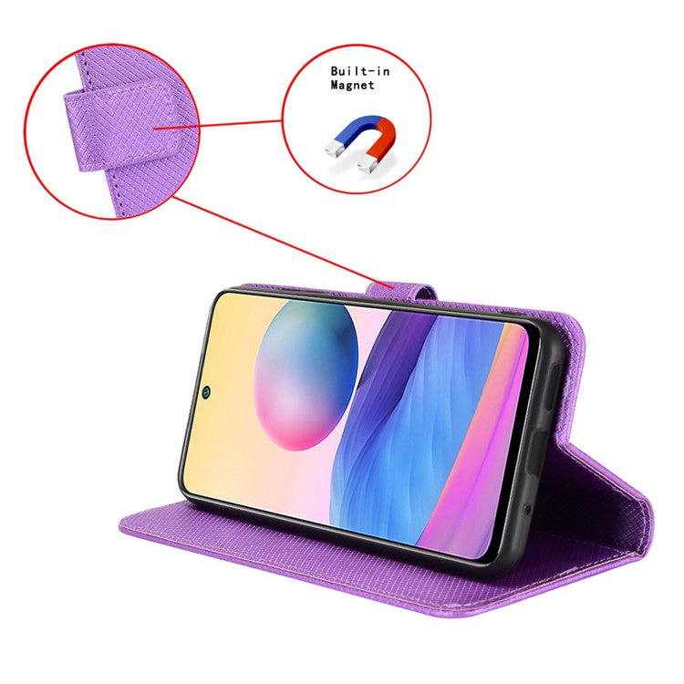 For Huawei Mate 70 Case PU Leather Diamond Texture Wallet Phone Cover - Purple