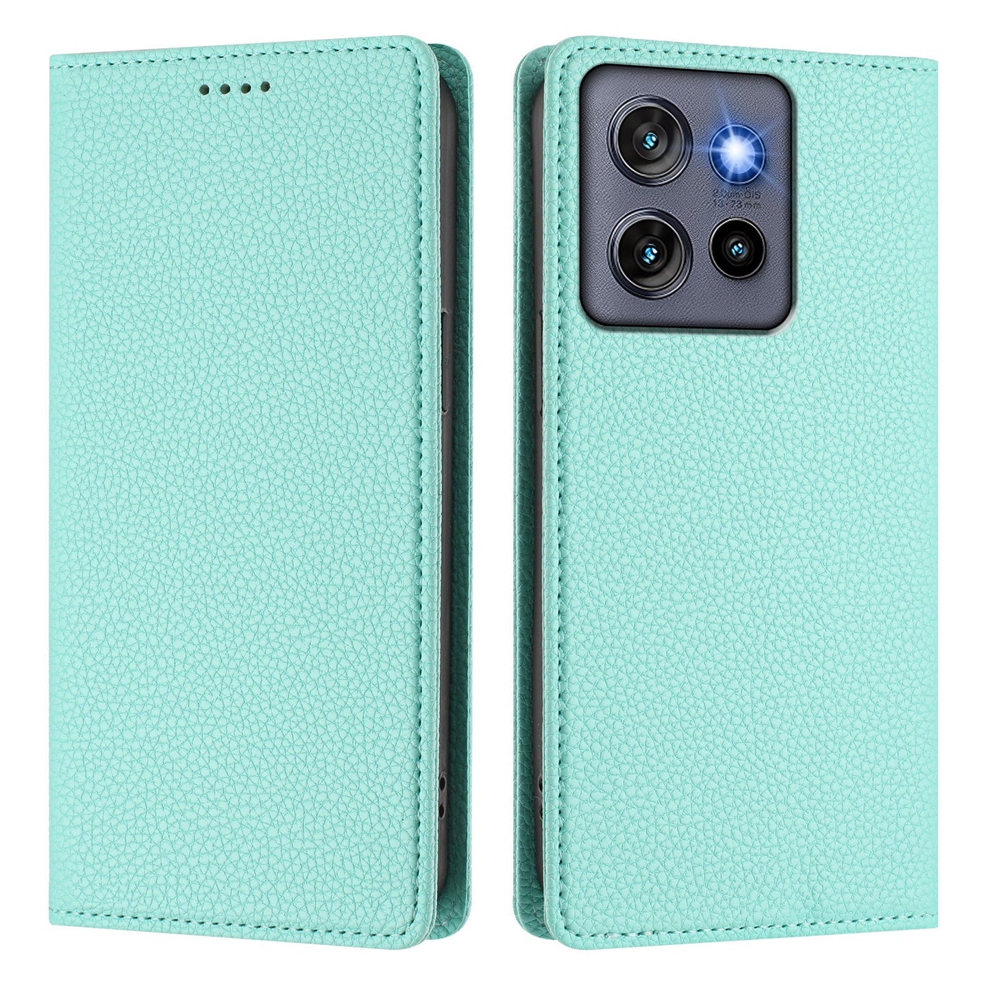 For Motorola Edge 50 Neo 5G Wallet Case RFID Blocking Litchi Texture Leather Mobile Cover - Mint Green