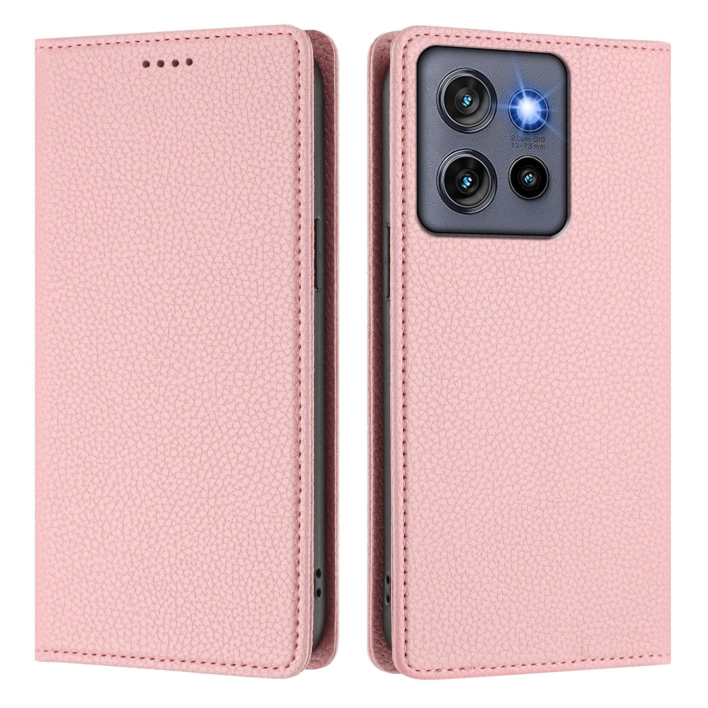 For Motorola Edge 50 Neo 5G Wallet Case RFID Blocking Litchi Texture Leather Mobile Cover - Pink